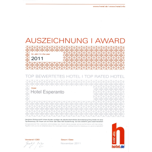 Top bewertetes Hotel 2011 hotel.de